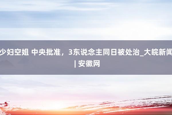 少妇空姐 中央批准，3东说念主同日被处治_大皖新闻 | 安徽网