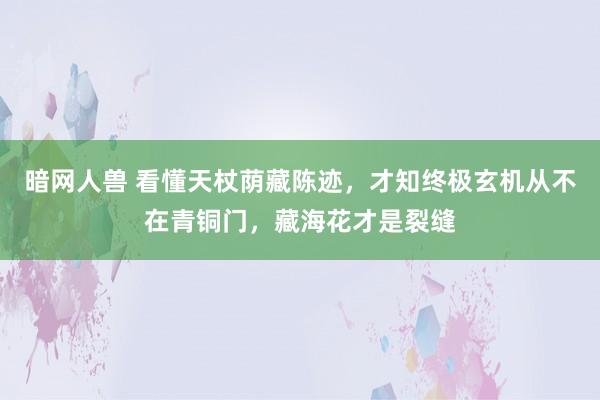 暗网人兽 看懂天杖荫藏陈迹，才知终极玄机从不在青铜门，藏海花才是裂缝