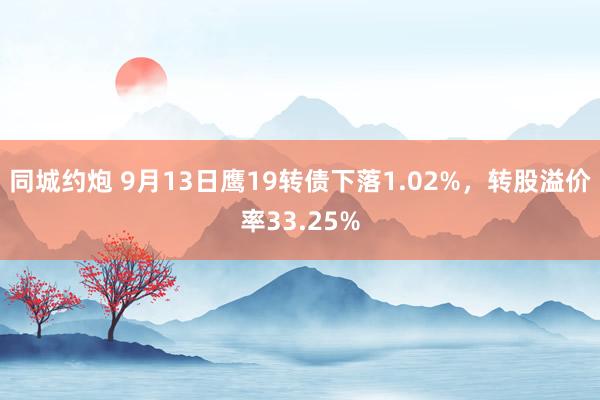 同城约炮 9月13日鹰19转债下落1.02%，转股溢价率33.25%