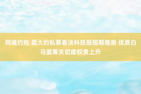 同城约炮 超大约私募看淡科技股短期推崇 优质白马蓝筹关切度权贵上升