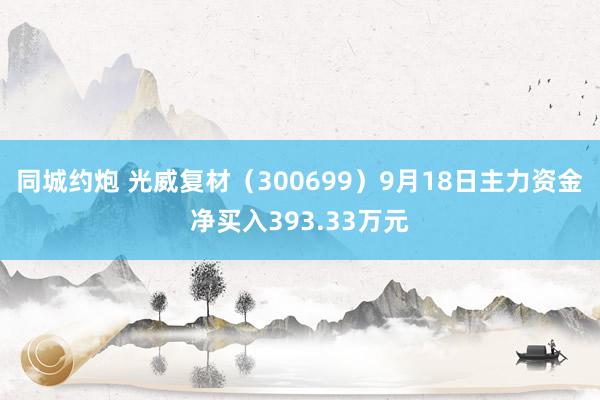 同城约炮 光威复材（300699）9月18日主力资金净买入393.33万元