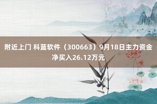 附近上门 科蓝软件（300663）9月18日主力资金净买入26.12万元