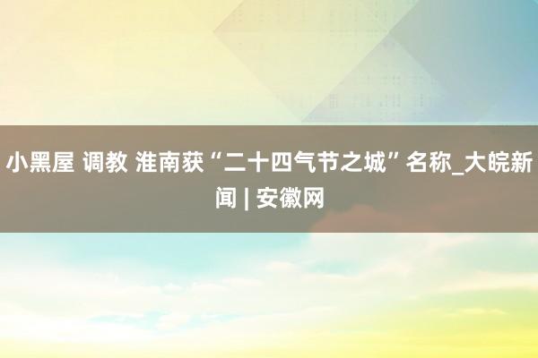 小黑屋 调教 淮南获“二十四气节之城”名称_大皖新闻 | 安徽网