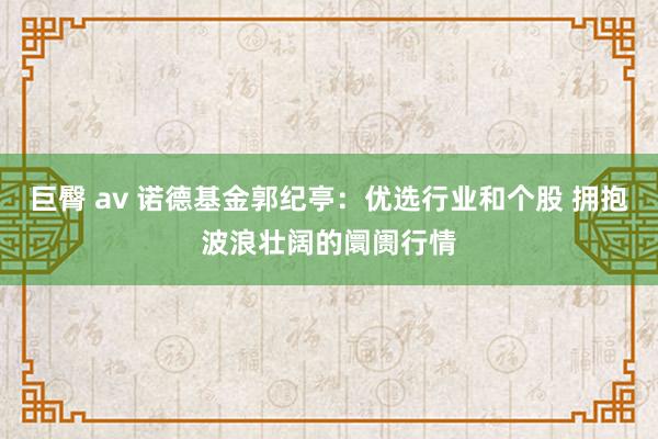 巨臀 av 诺德基金郭纪亭：优选行业和个股 拥抱波浪壮阔的阛阓行情