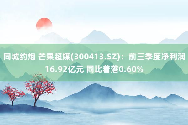 同城约炮 芒果超媒(300413.SZ)：前三季度净利润16.92亿元 同比着落0.60%