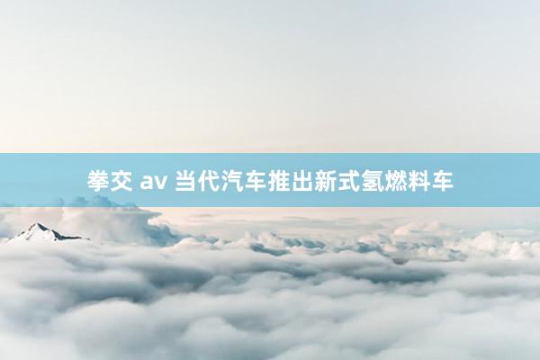 拳交 av 当代汽车推出新式氢燃料车