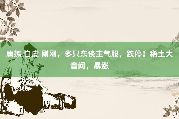 唐嫣 白虎 刚刚，多只东谈主气股，跌停！稀土大音问，暴涨