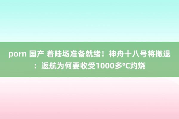 porn 国产 着陆场准备就绪！神舟十八号将撤退：返航为何要收受1000多℃灼烧