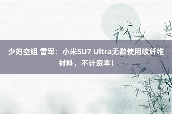 少妇空姐 雷军：小米SU7 Ultra无数使用碳纤维材料，不计资本！