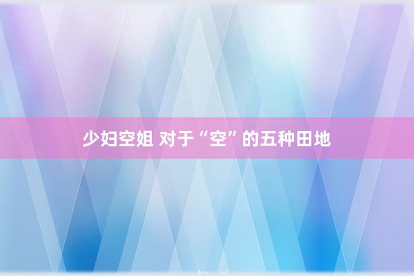 少妇空姐 对于“空”的五种田地